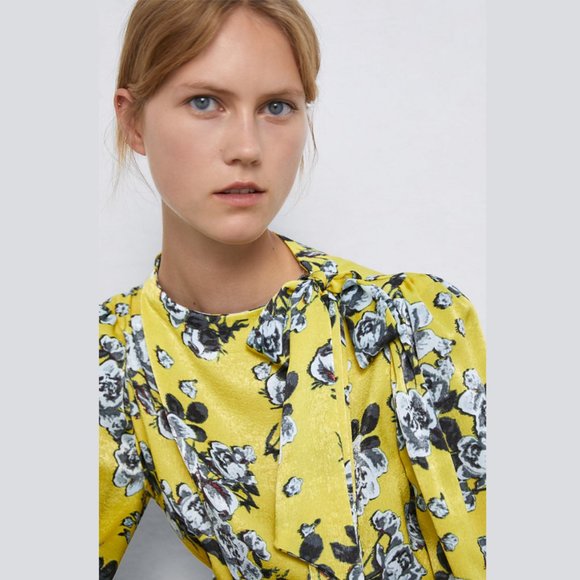 ZARA Floral Print Mini Dress with Tie* - Picture 11 of 15